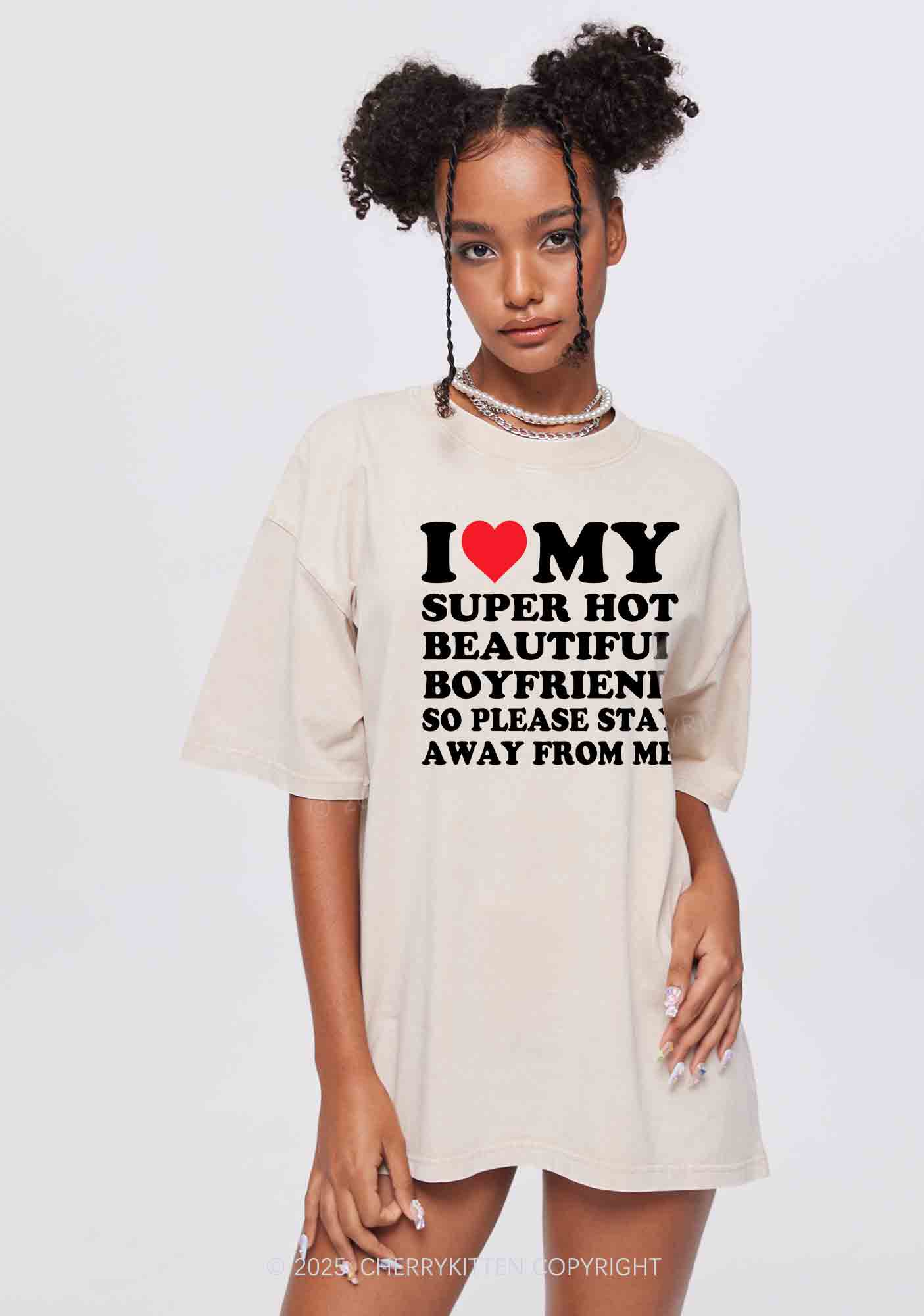 My Super Hot BF GF Y2K Valentine's Day Washed Tee Cherrykitten