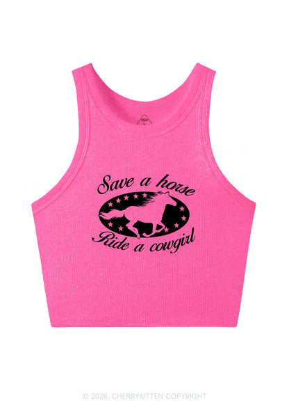 Star Horse Cowgirl Pride Y2K Crop Tank Top Cherrykitten