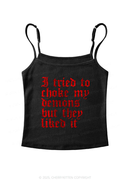 Halloween Choke Demons They Liked Y2K Spaghetti Strap Cami Cherrykitten