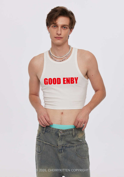 Good Enby Pride Y2K Crop Tank Top Cherrykitten