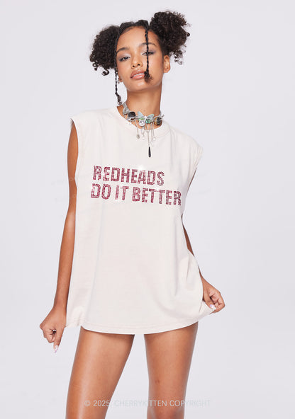 Rhinestone Redheads Do It Better Y2K Washed Muscle Tank Cherrykitten