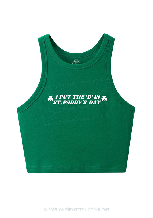 Put D In ST Paddys Day St Patricks Y2K Crop Tank Top Cherrykitten