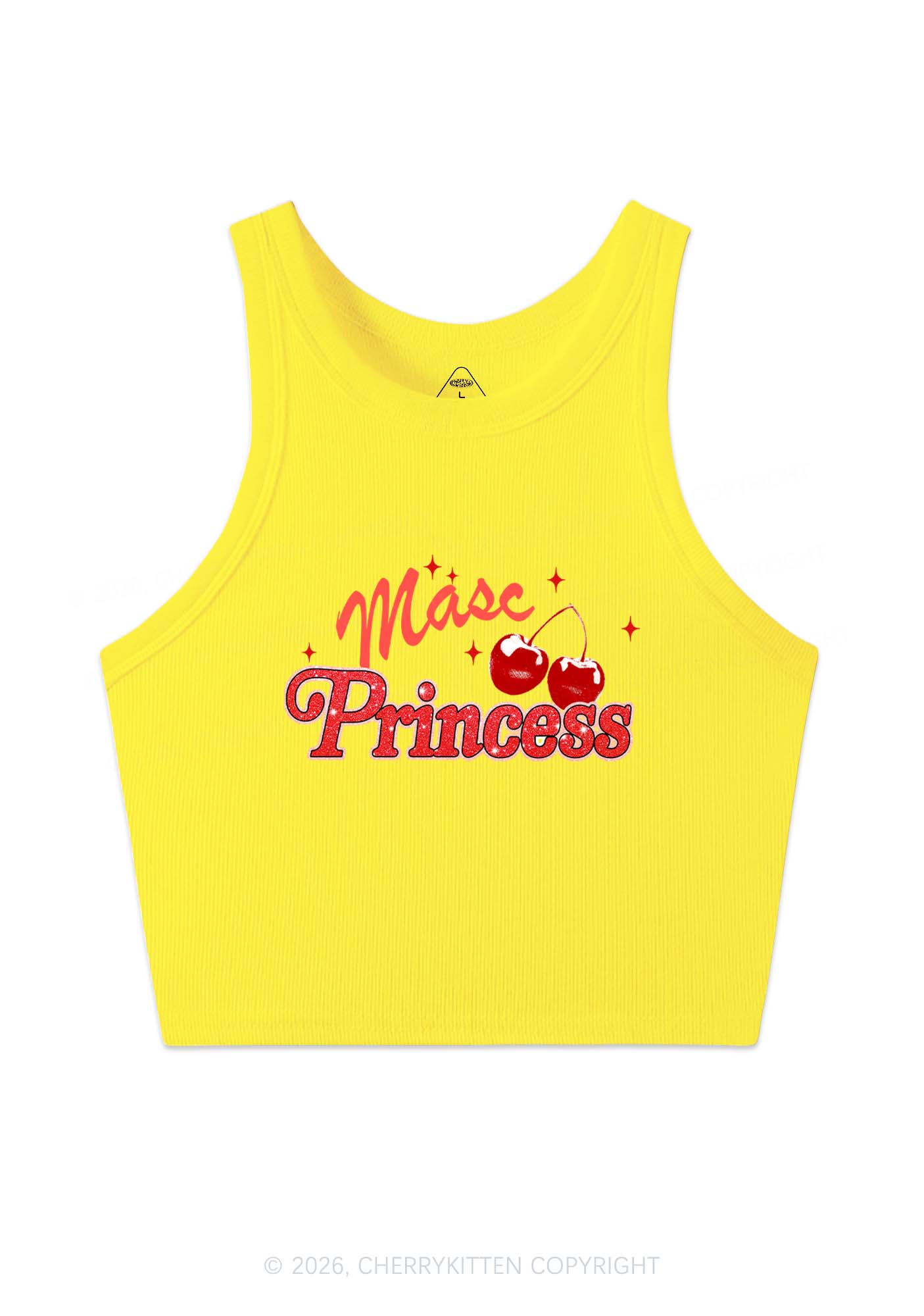 Masc Princess Cherry Pride Y2K Crop Tank Top Cherrykitten