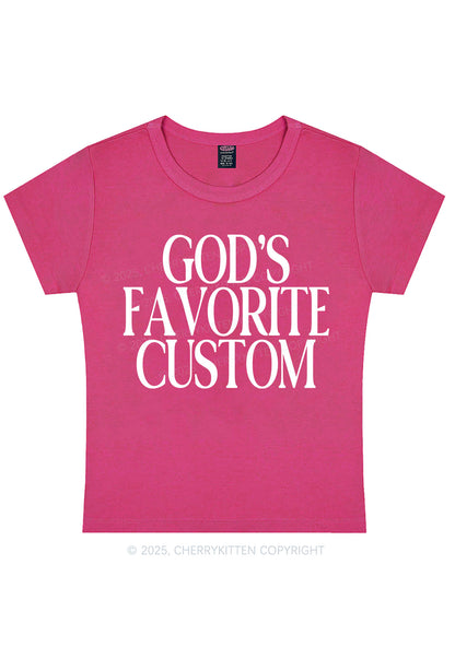 Gods Favorite Custom Y2K Baby Tee Cherrykitten