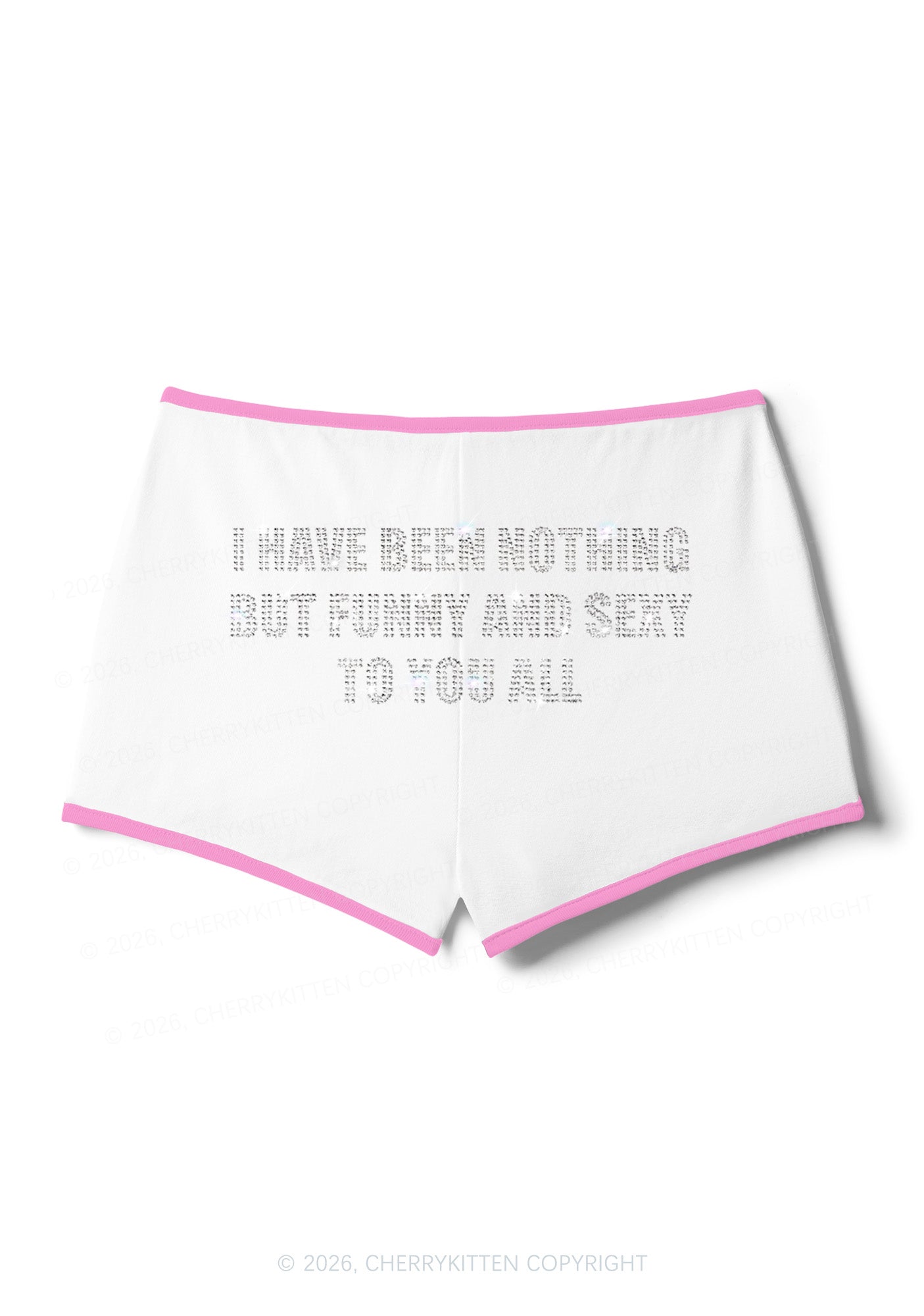 Rhinestone I Have Been Funny Y2K Booty Shorts Cherrykitten