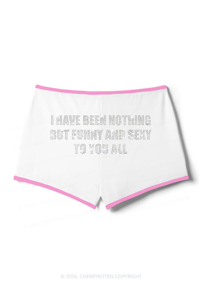 Rhinestone I Have Been Funny Y2K Booty Shorts Cherrykitten