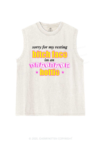 Autistic Hottie Y2K Washed Muscle Tank Cherrykitten