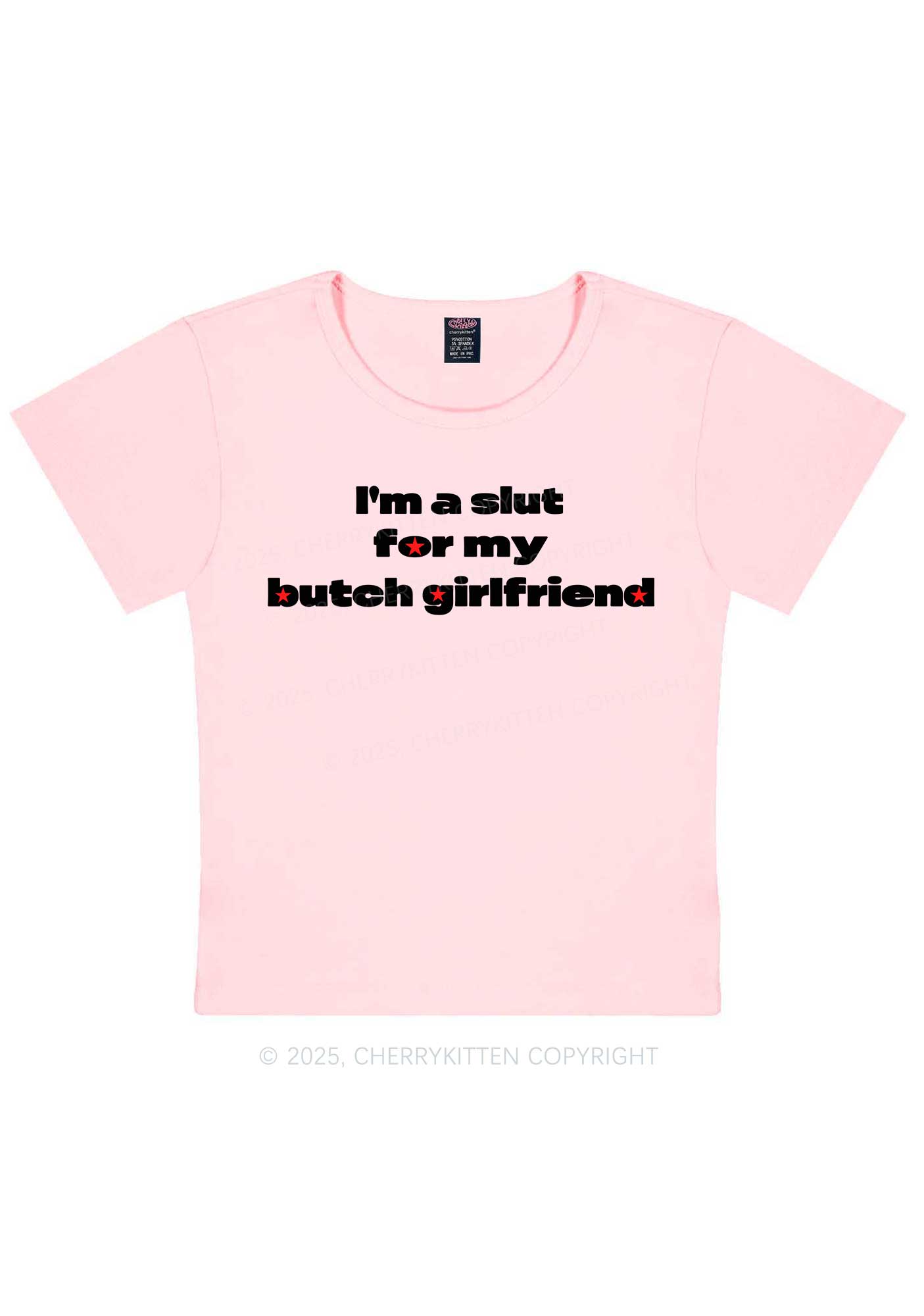 Slxt For Butch Girlfriend Pride Y2K Baby Tee Cherrykitten