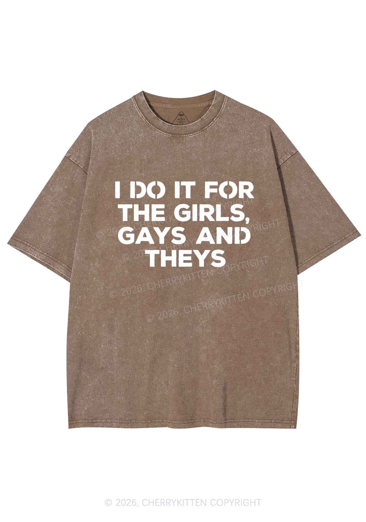 Girls Gays Theys Pride Y2K Shirts Washed Tee Cherrykitten