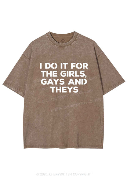 Girls Gays Theys Pride Y2K Shirts Washed Tee Cherrykitten