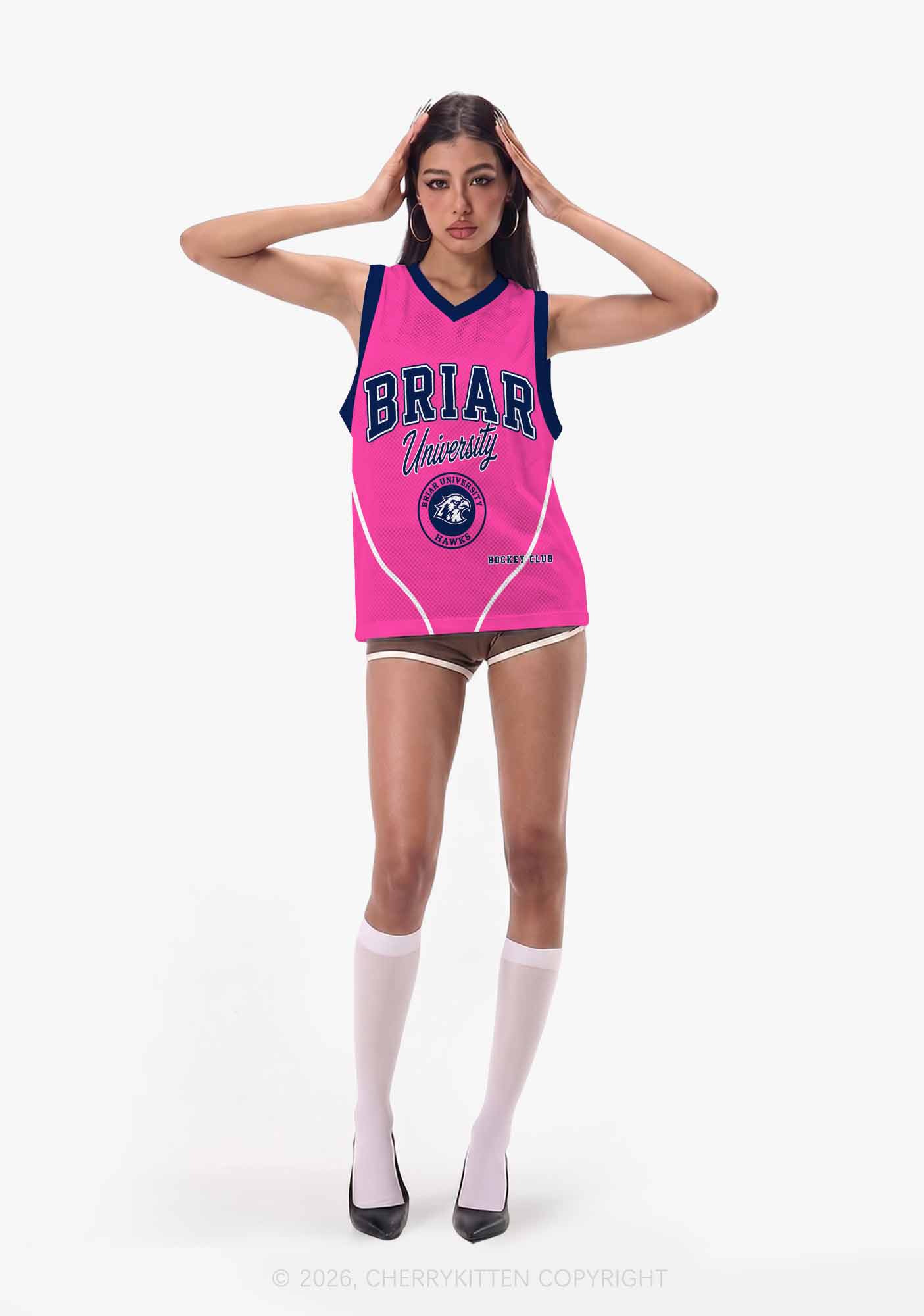 Pink Hockey Team JL Y2K Sport Jersey Tank Cherrykitten