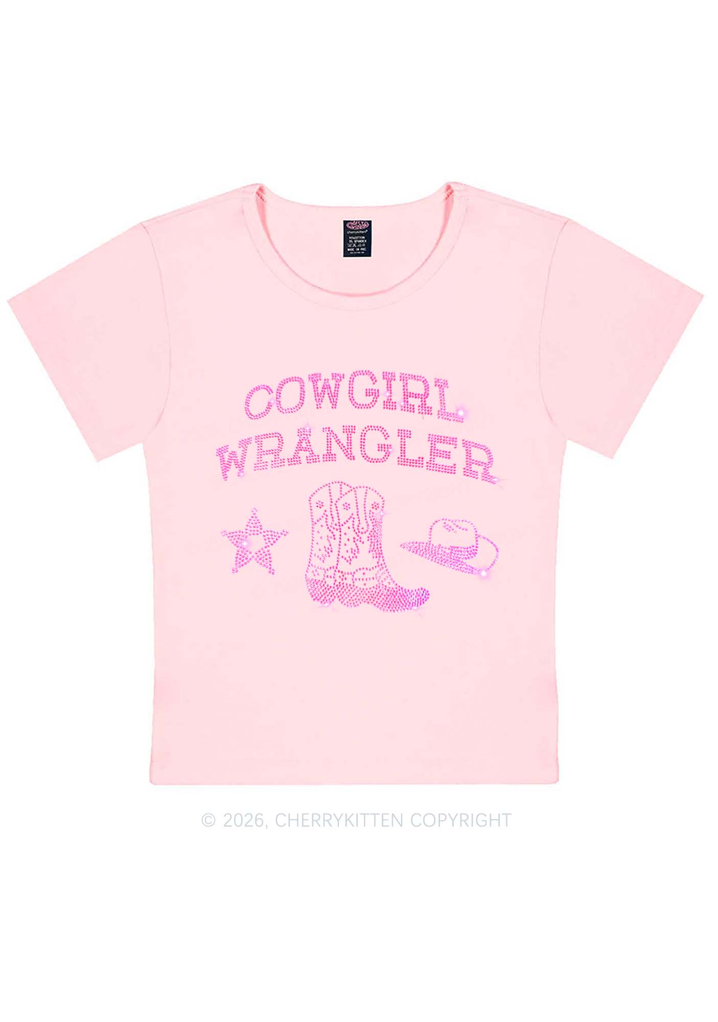 Rhinestone Cowgirl Wrangler Boots Pride Y2K Baby Tee Cherrykitten