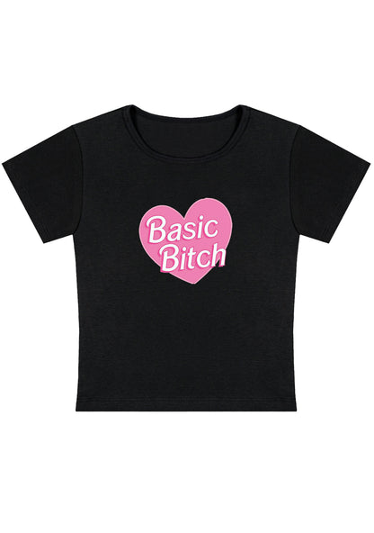 Curvy Basic Bxtch Heart Baby Tee