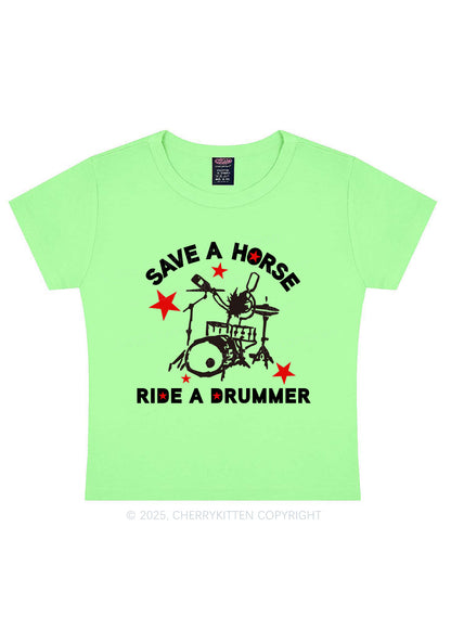 Save Horse Ride Drummer Y2K Baby Tee Cherrykitten
