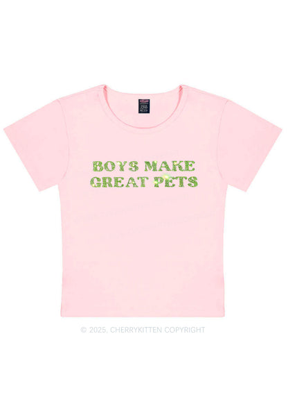 Rhinestone Boys Make Gr8 Pets Y2K Baby Tee Cherrykitten