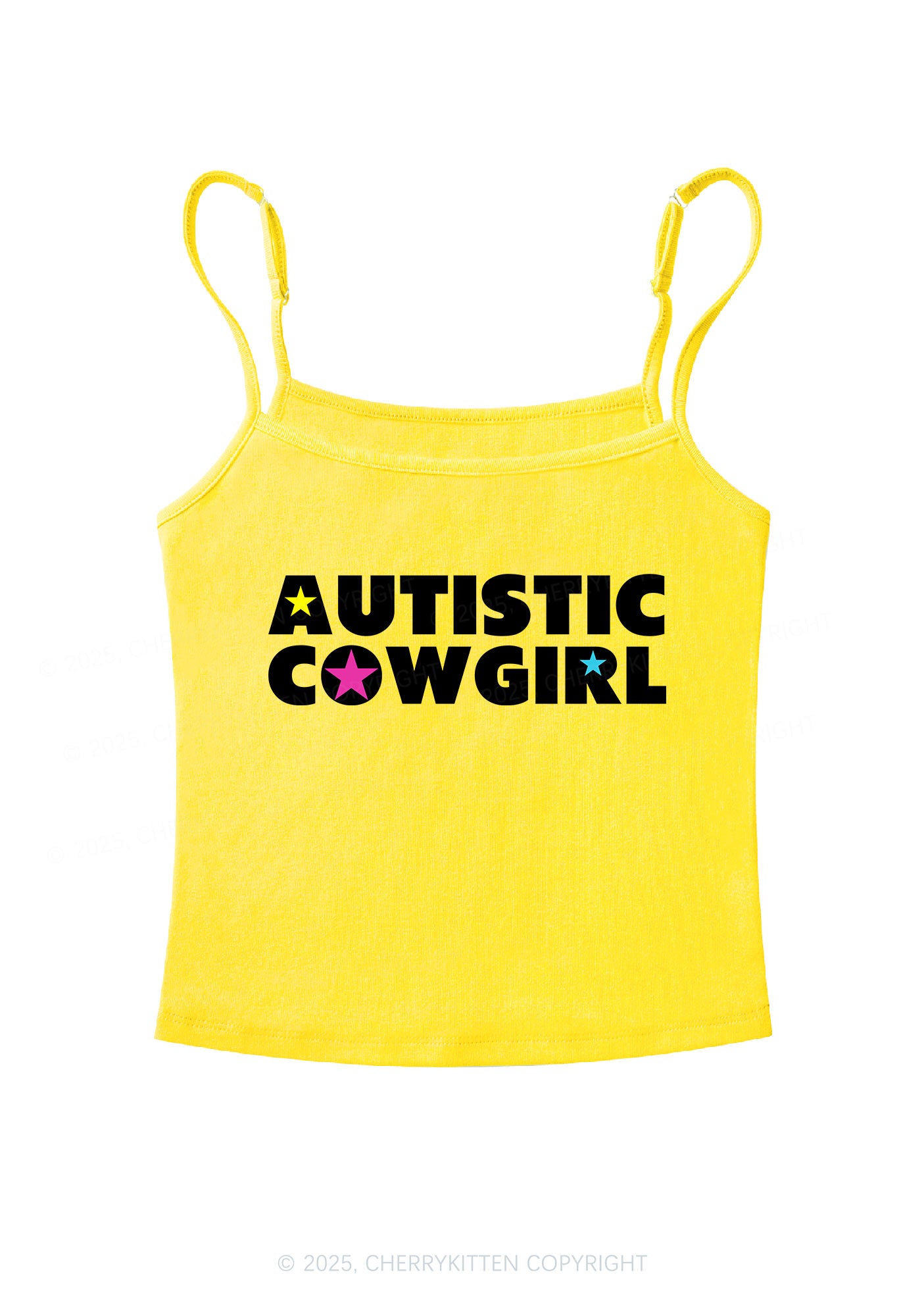 Autistic Cowgirl Y2K Spaghetti Strap Cami Cherrykitten