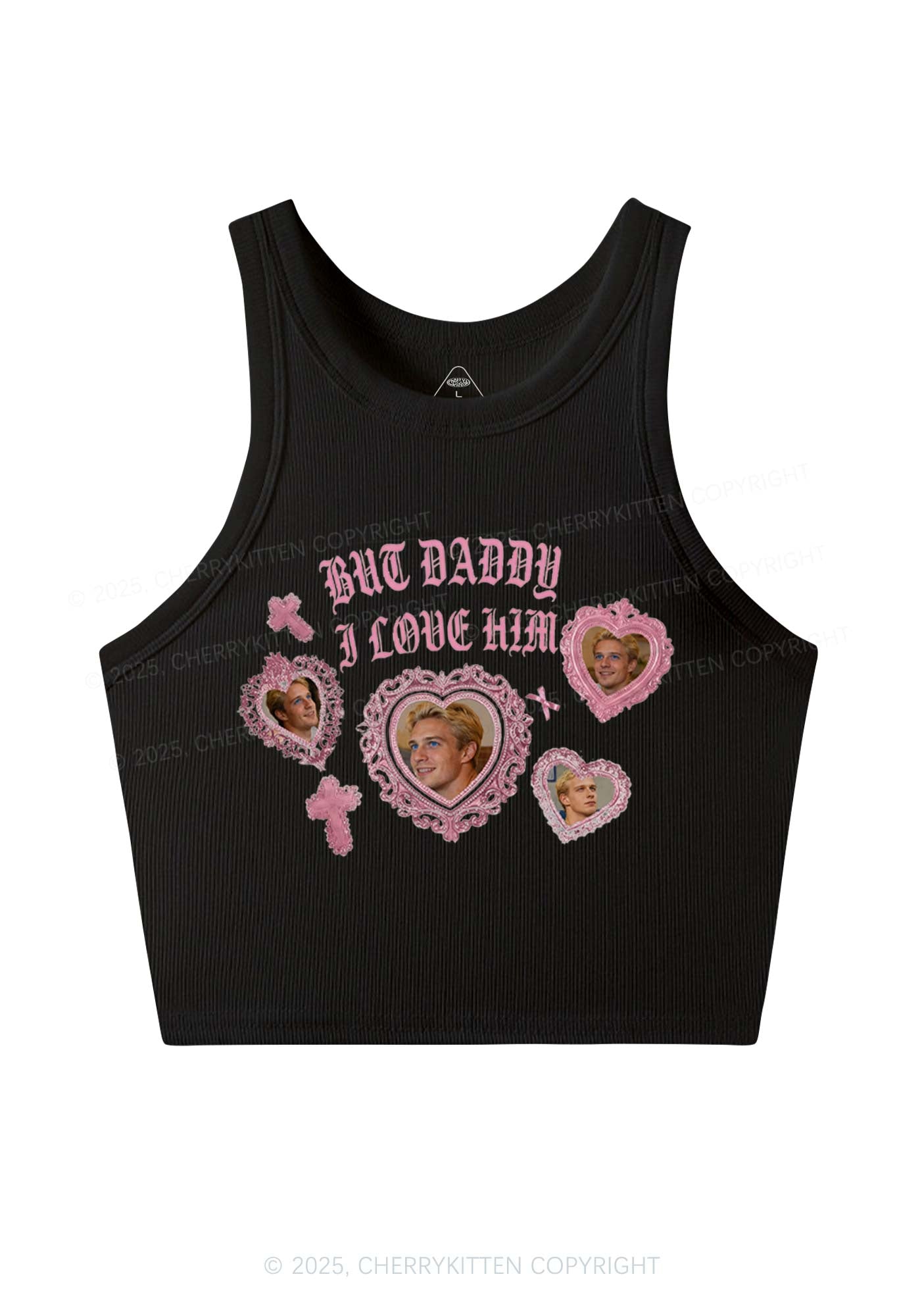 Gothic But Daddy I Love Him Y2K Crop Tank Top Cherrykitten