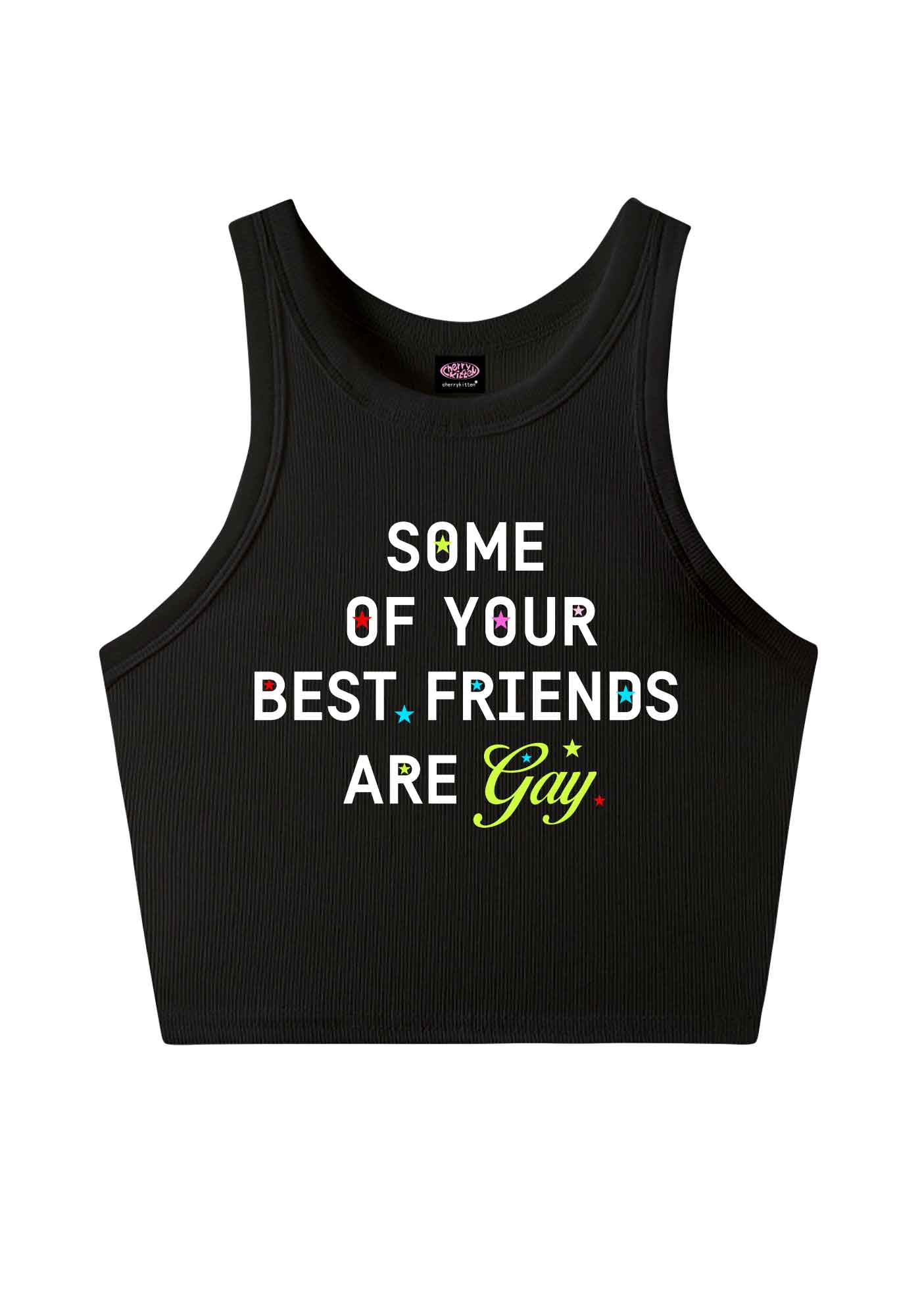 Your Best Friends Are Gay Pride Y2K Crop Tank Top Cherrykitten