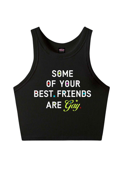 Your Best Friends Are Gay Pride Y2K Crop Tank Top Cherrykitten