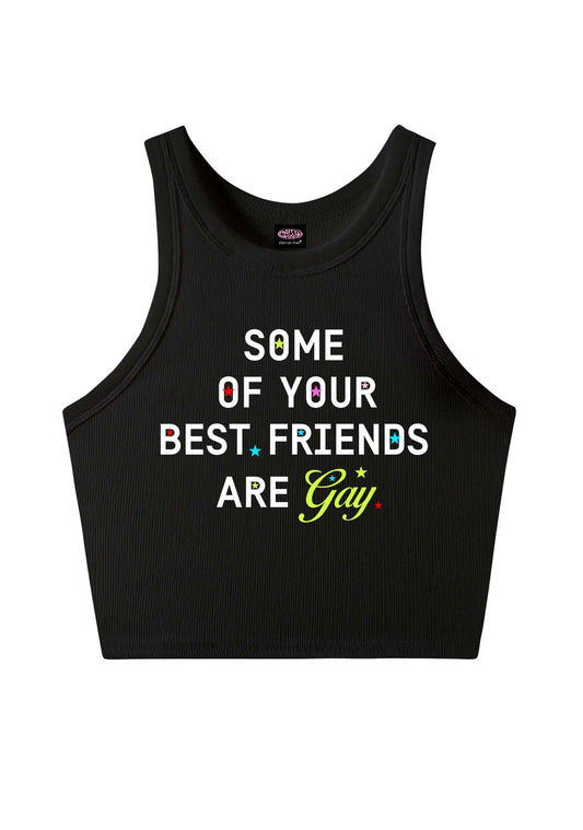 Your Best Friends Are Gay Pride Y2K Crop Tank Top Cherrykitten