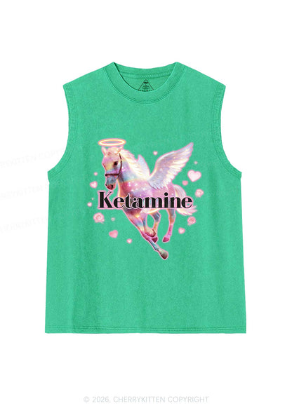 Angel K Horse Valentine's Day Y2K Washed Muscle Tank Cherrykitten