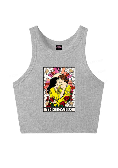Kissing Lesbians Pride Y2K Crop Tank Top Cherrykitten