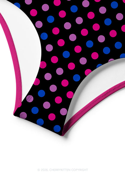 Bisexual Dots Pride Y2K Print Bikini Set Cherrykitten
