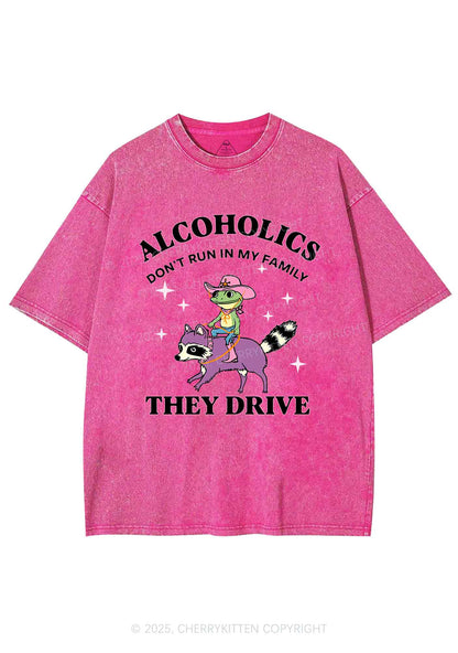Alcoholics Drive Y2K Shirts Washed Tee Cherrykitten