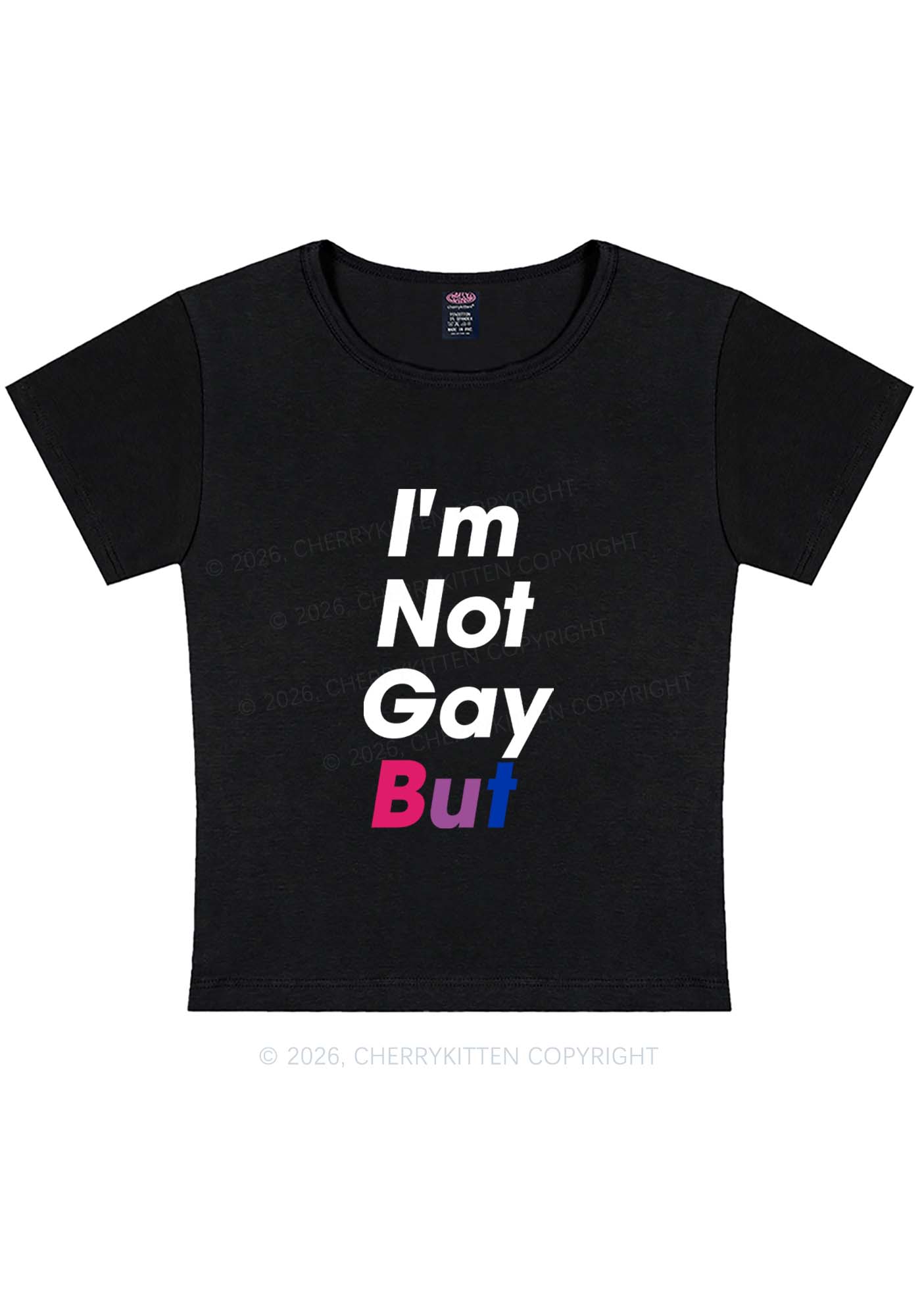 Im Not Gay But Pride Y2K Baby Tee Cherrykitten