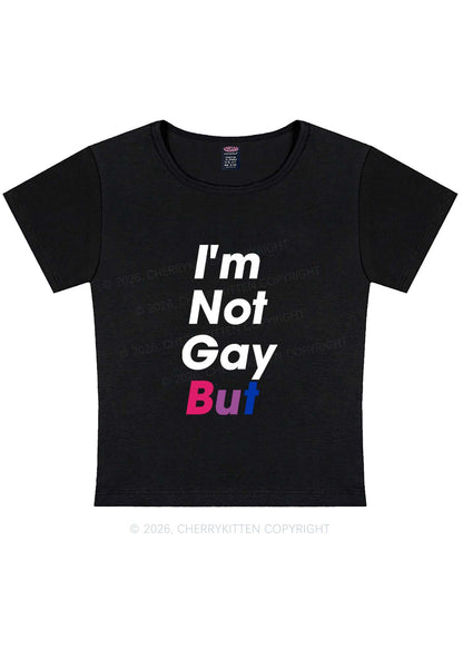 Im Not Gay But Pride Y2K Baby Tee Cherrykitten
