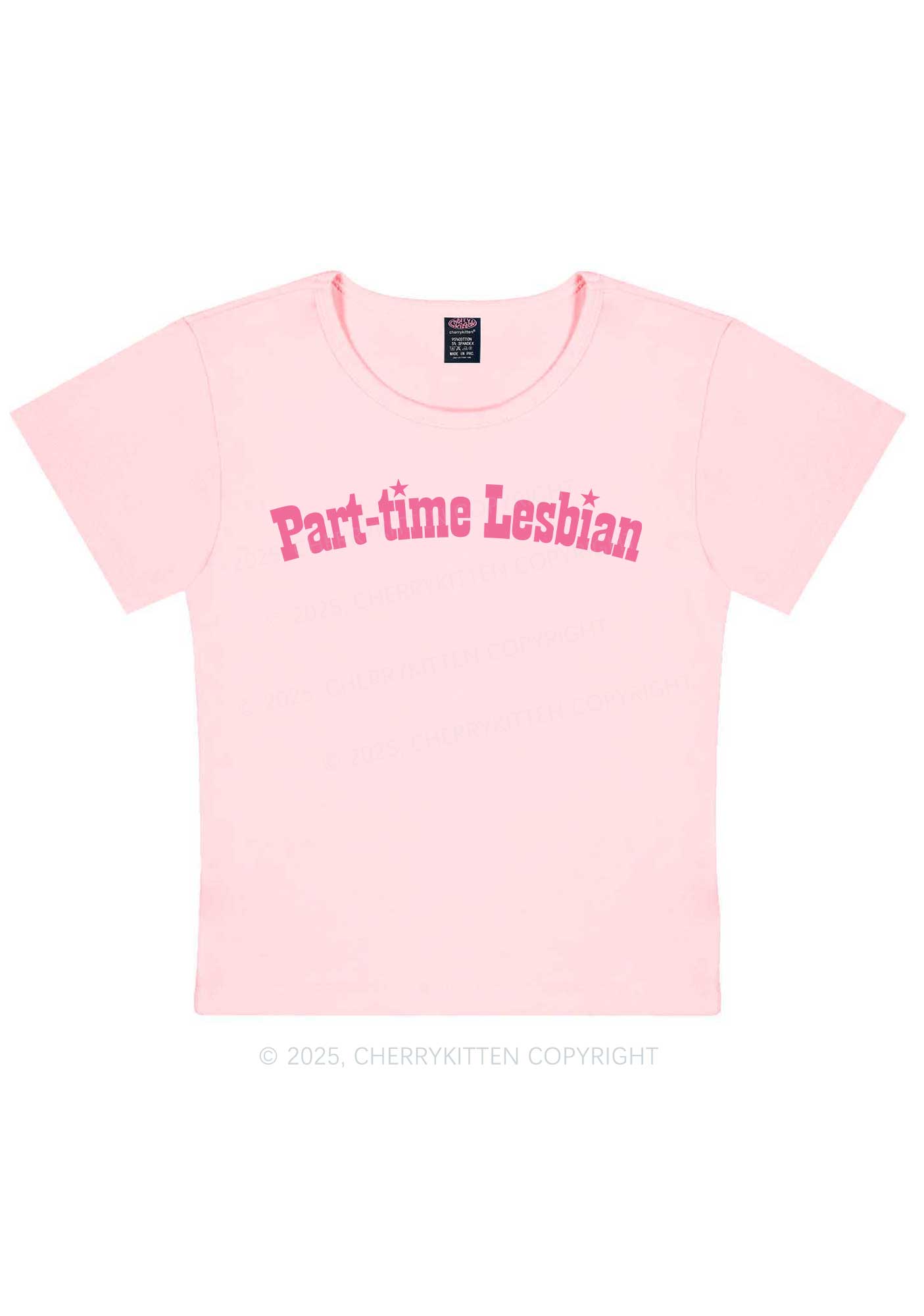 Part Time Lesbian Pride Y2K Baby Tee Cherrykitten