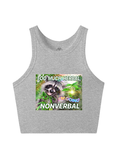 Im Going Nonverbal Y2K Crop Tank Top Cherrykitten