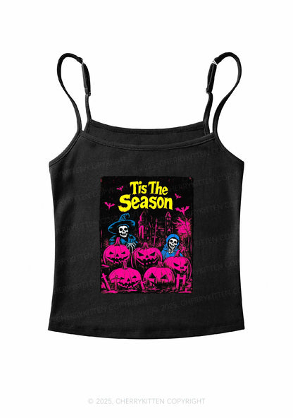 Halloween Tis The Season Skull Y2K Spaghetti Strap Cami Cherrykitten