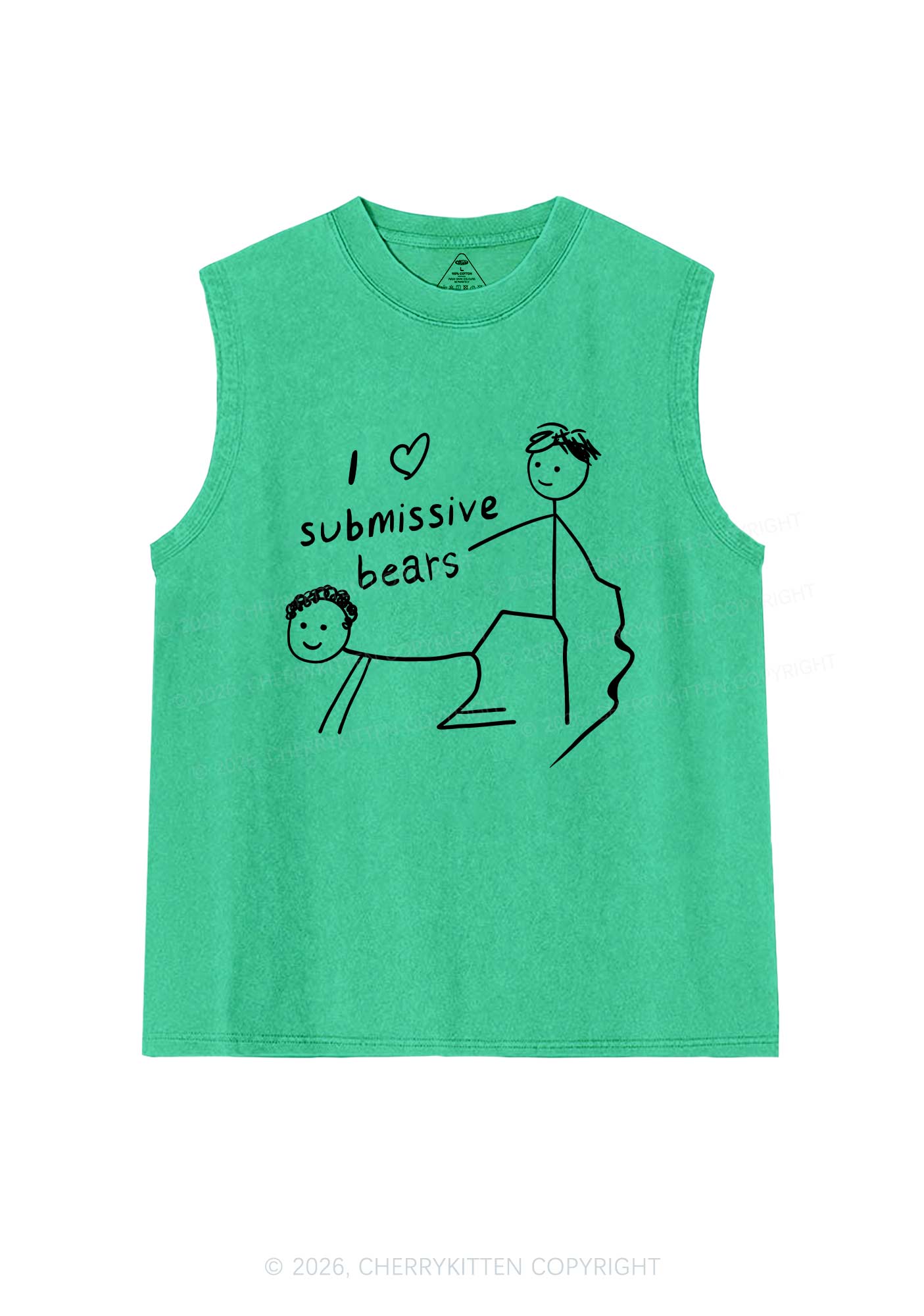 I Love S Bears Y2K Washed Muscle Tank Cherrykitten