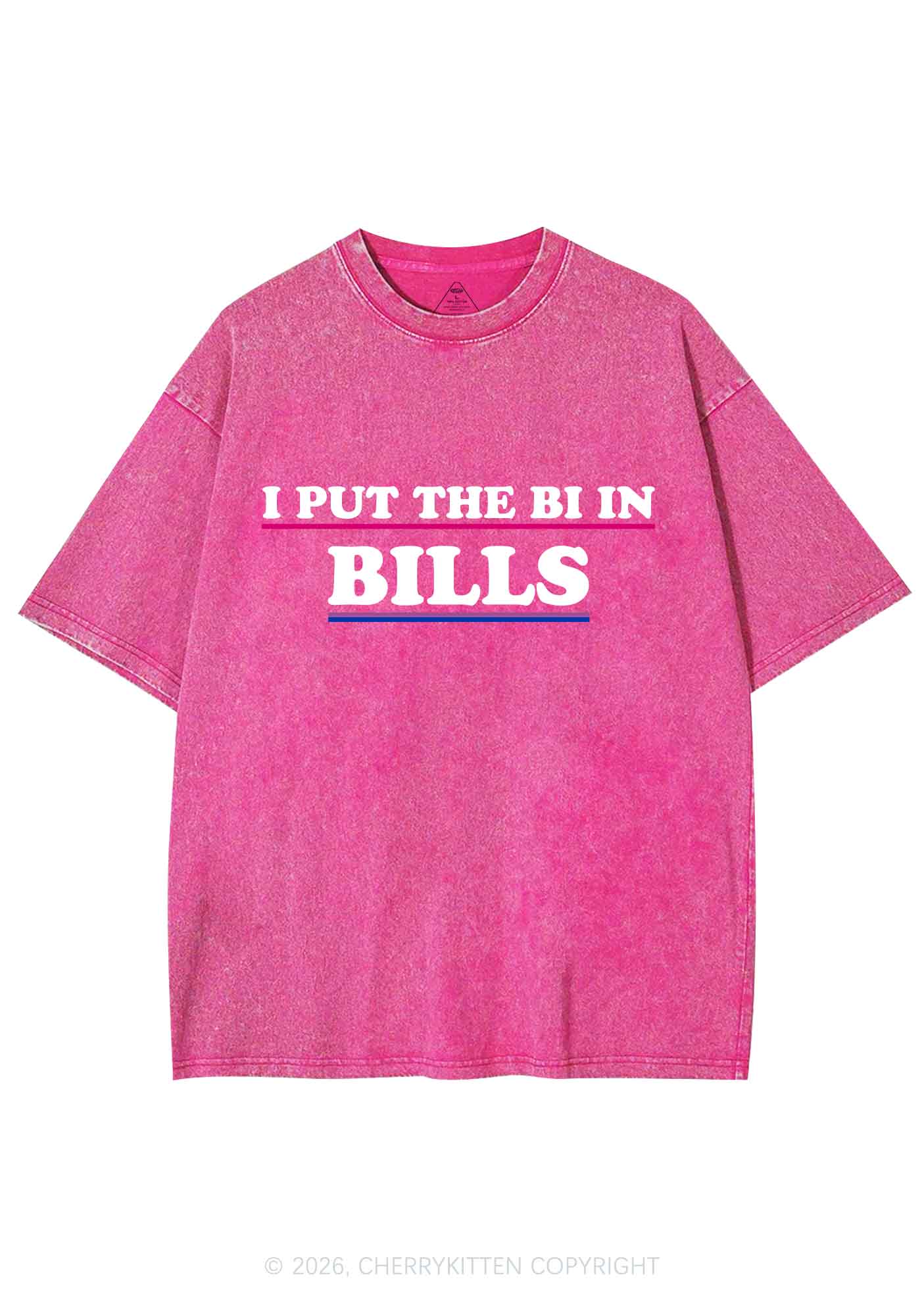 I Put The Bi In Bills Pride Y2K Shirts Washed Tee Cherrykitten