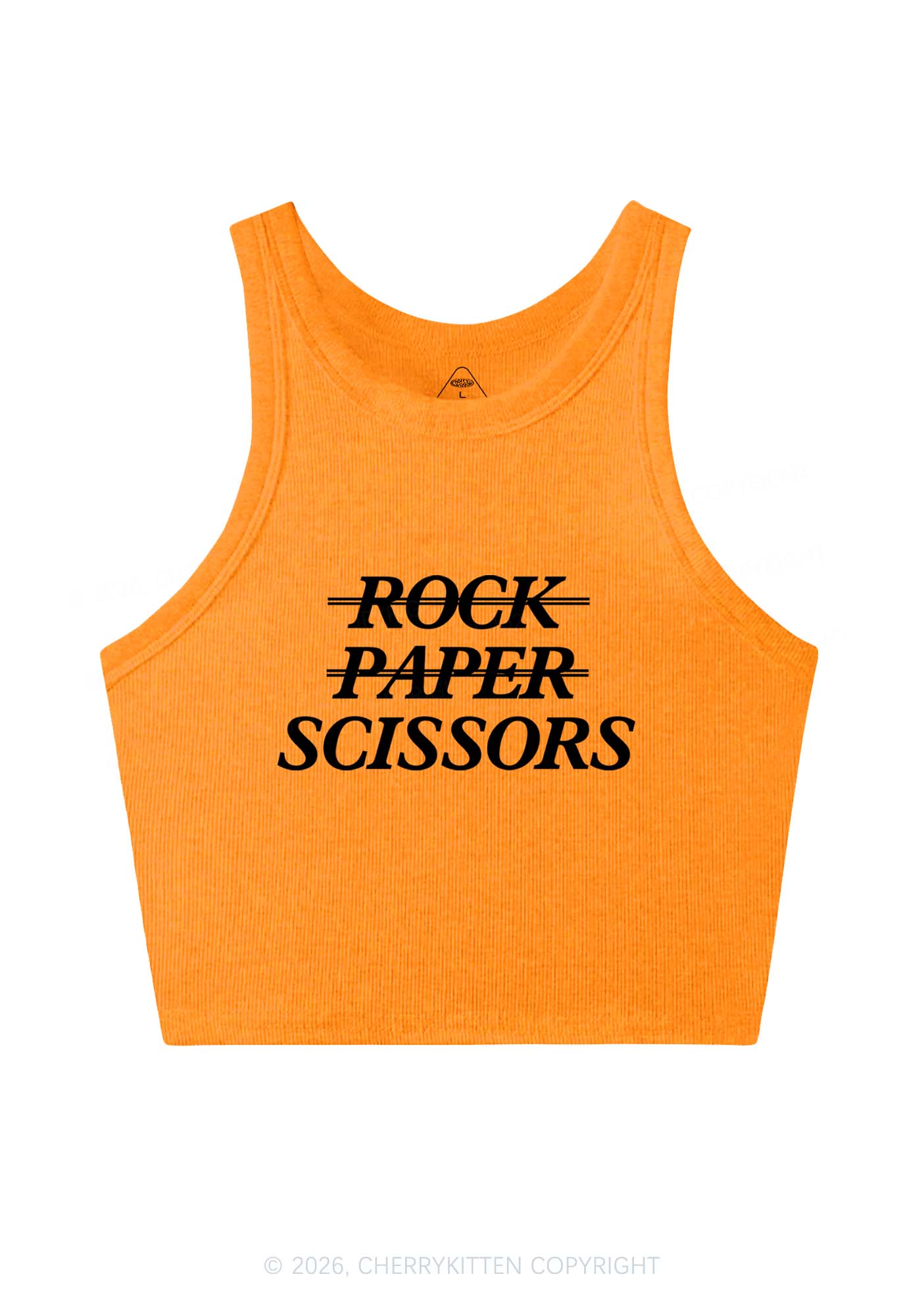 Rock Paper Scissors Pride Y2K Crop Tank Top Cherrykitten