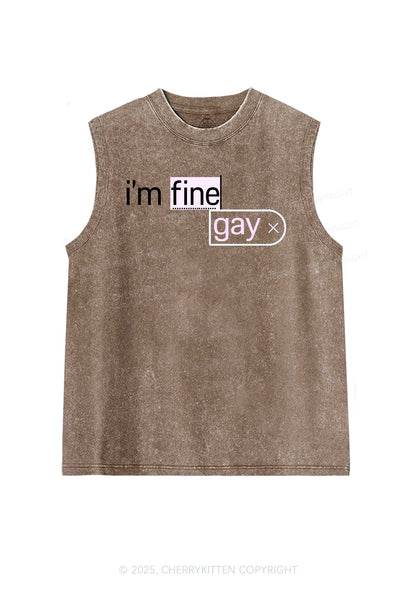 Im Fine Gay Pride Y2K Washed Muscle Tank Cherrykitten