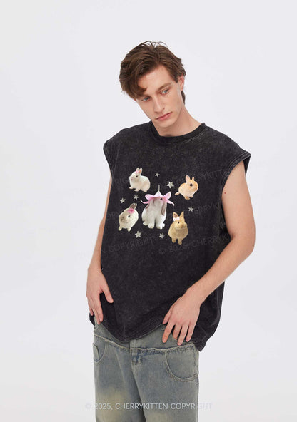 Lovely Rabbits Y2K Washed Muscle Tank Cherrykitten
