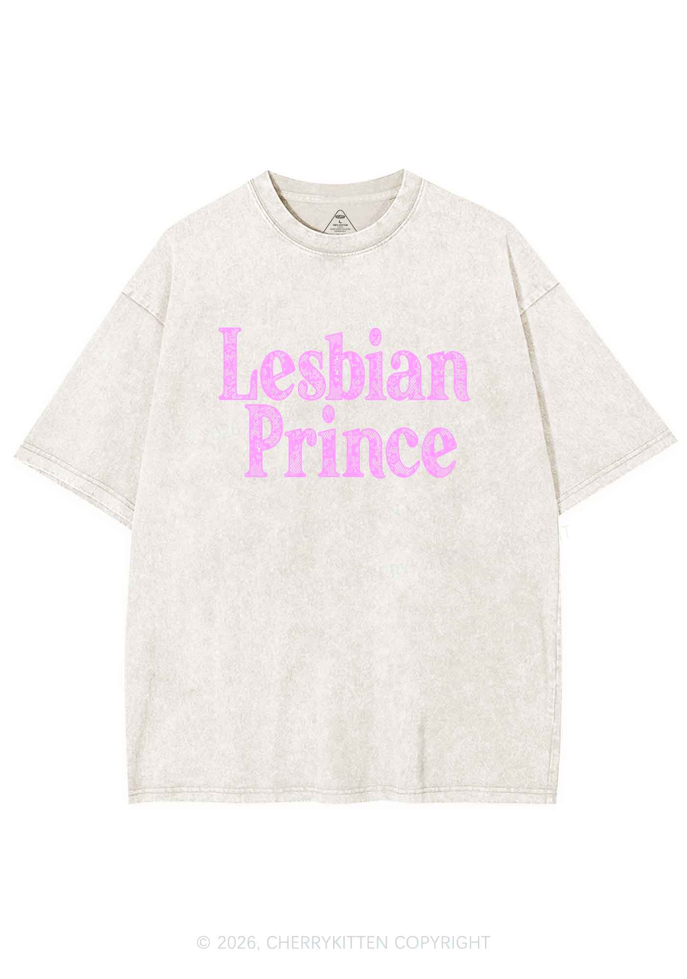 Lesbian Prince Pride Y2K Shirts Washed Tee Cherrykitten