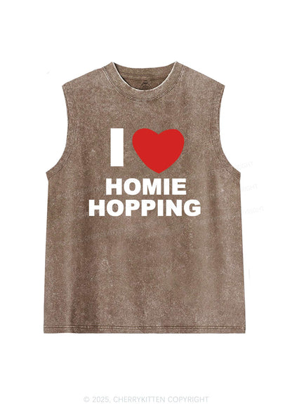 I Love Homie Hopping Y2K Washed Muscle Tank Cherrykitten
