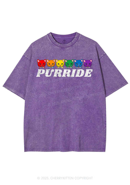 Purride Cat Pride Y2K Shirts Washed Tee Cherrykitten