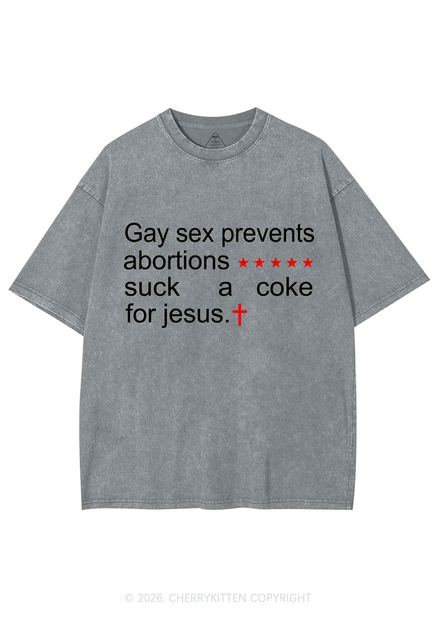 Suck A Coke For Jesus Pride Y2K Shirts Washed Tee Cherrykitten