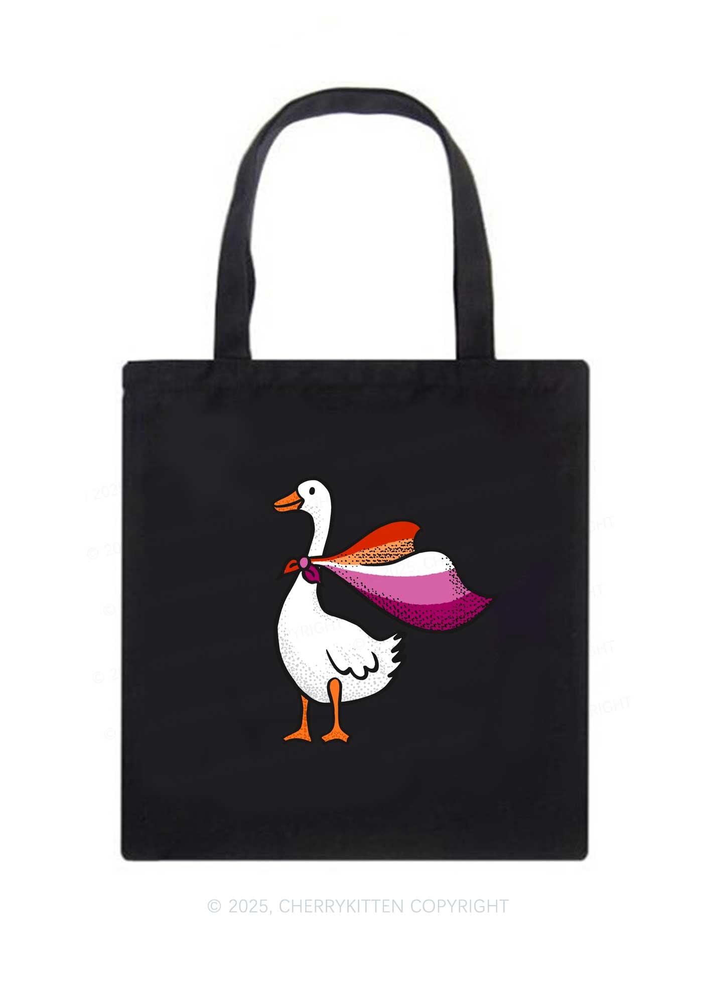 Lesbian Goose Pride Y2K Canvas Tote Bag Cherrykitten
