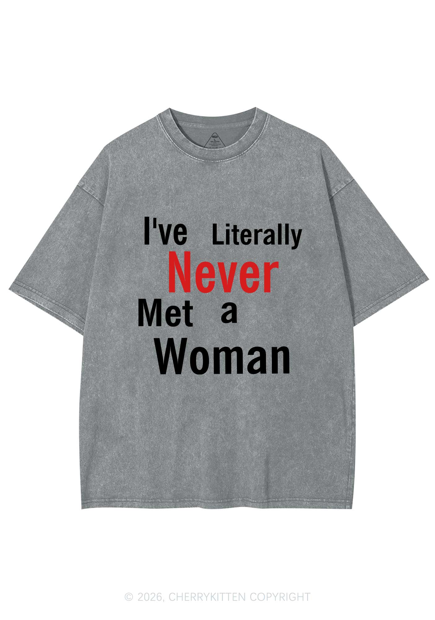 Never Met A Woman Pride Y2K Shirts Washed Tee Cherrykitten