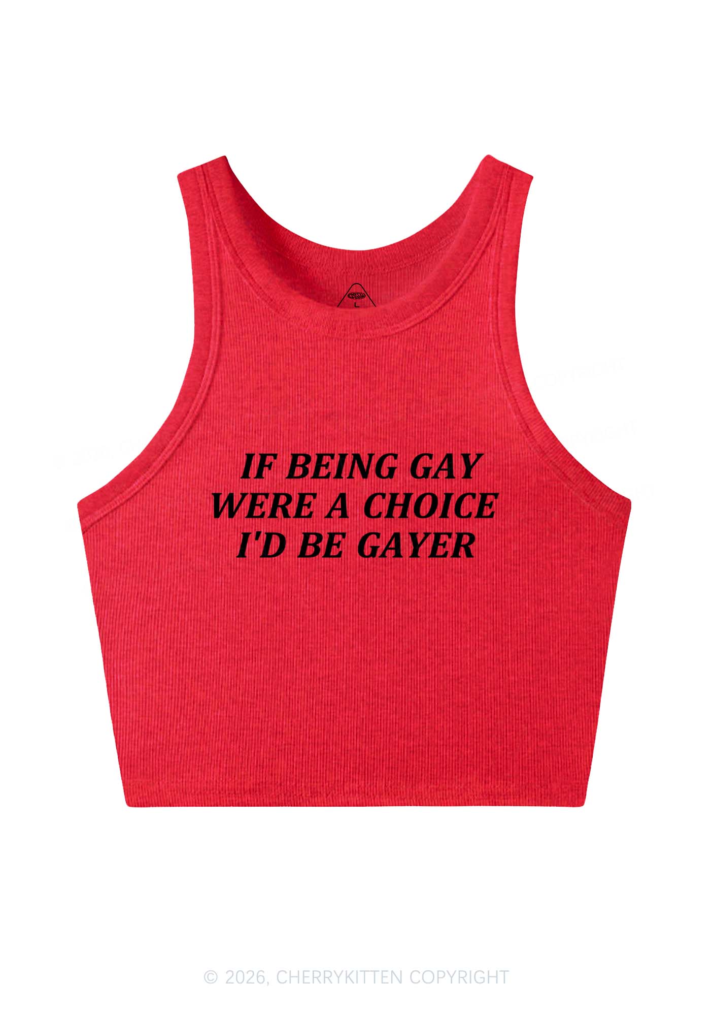 Being Gay Were A Choice Pride Y2K Crop Tank Top Cherrykitten