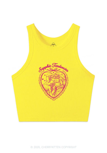 Sapphic Tendencies Art Pride Y2K Crop Tank Top Cherrykitten