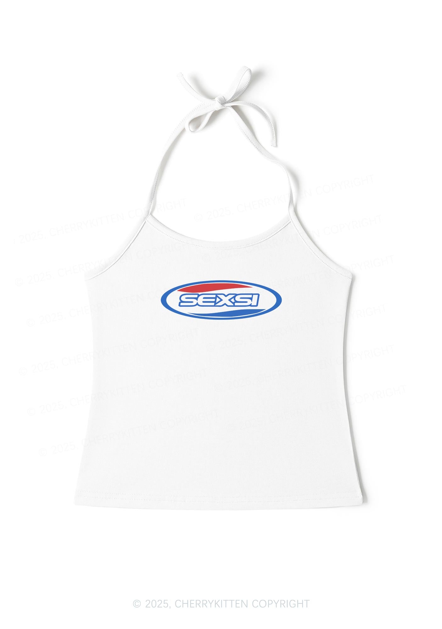 Sexsi Slogan Y2K Halter Neck Cami Cherrykitten