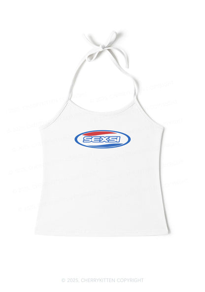 Sexsi Slogan Y2K Halter Neck Cami Cherrykitten