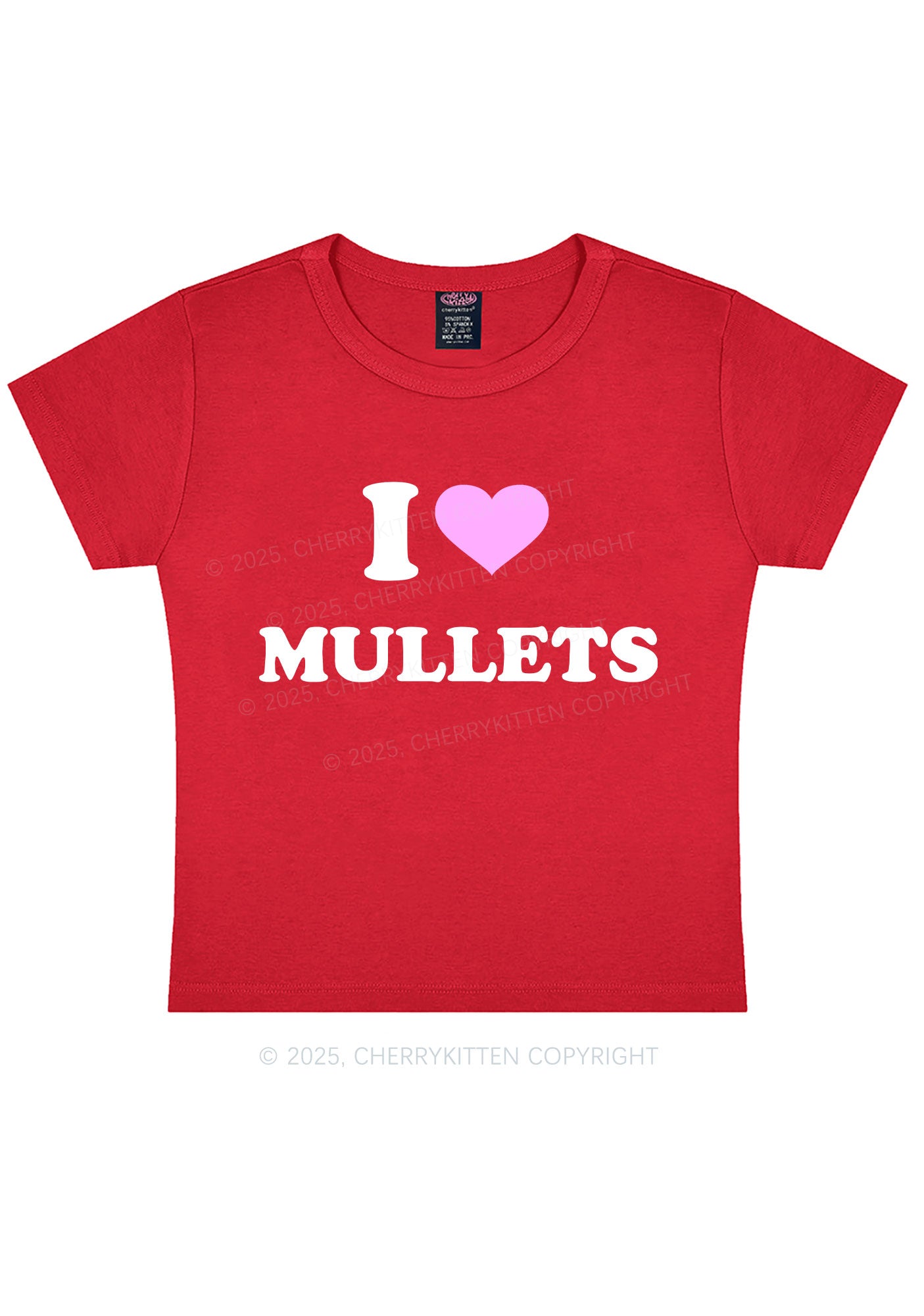 I Love Mullets Y2K Baby Tee Cherrykitten