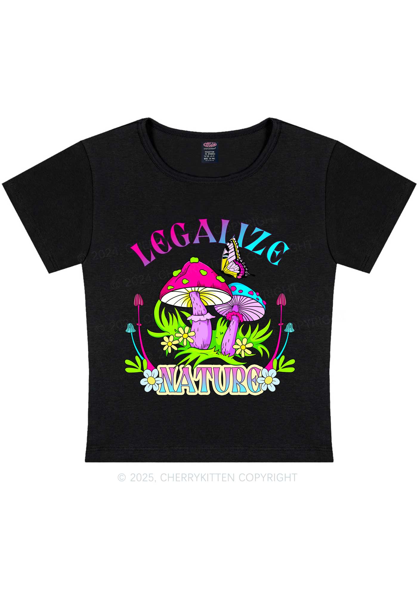 Legalize Nature Shrooms Y2K Baby Tee Cherrykitten
